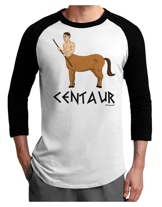 Greek Mythology Centaur Design - Color - Text Adult Raglan Shirt by TooLoud-TooLoud-White-Black-X-Small-Davson Sales