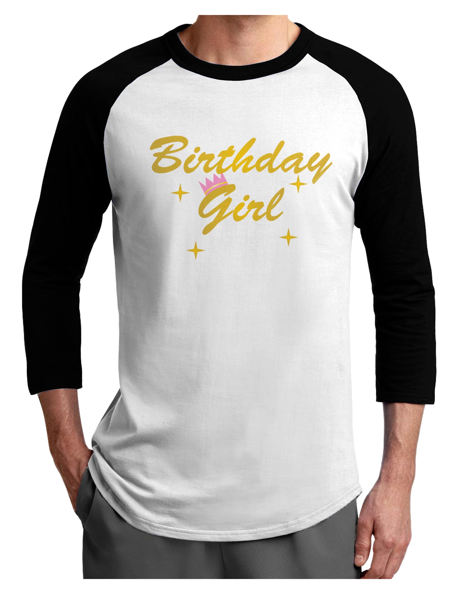 Birthday Girl Text Adult Raglan Shirt by TooLoud-TooLoud-White-Black-X-Small-Davson Sales