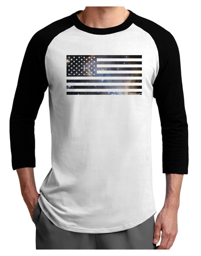 American Flag Galaxy Adult Raglan Shirt by TooLoud-TooLoud-White-Black-X-Small-Davson Sales