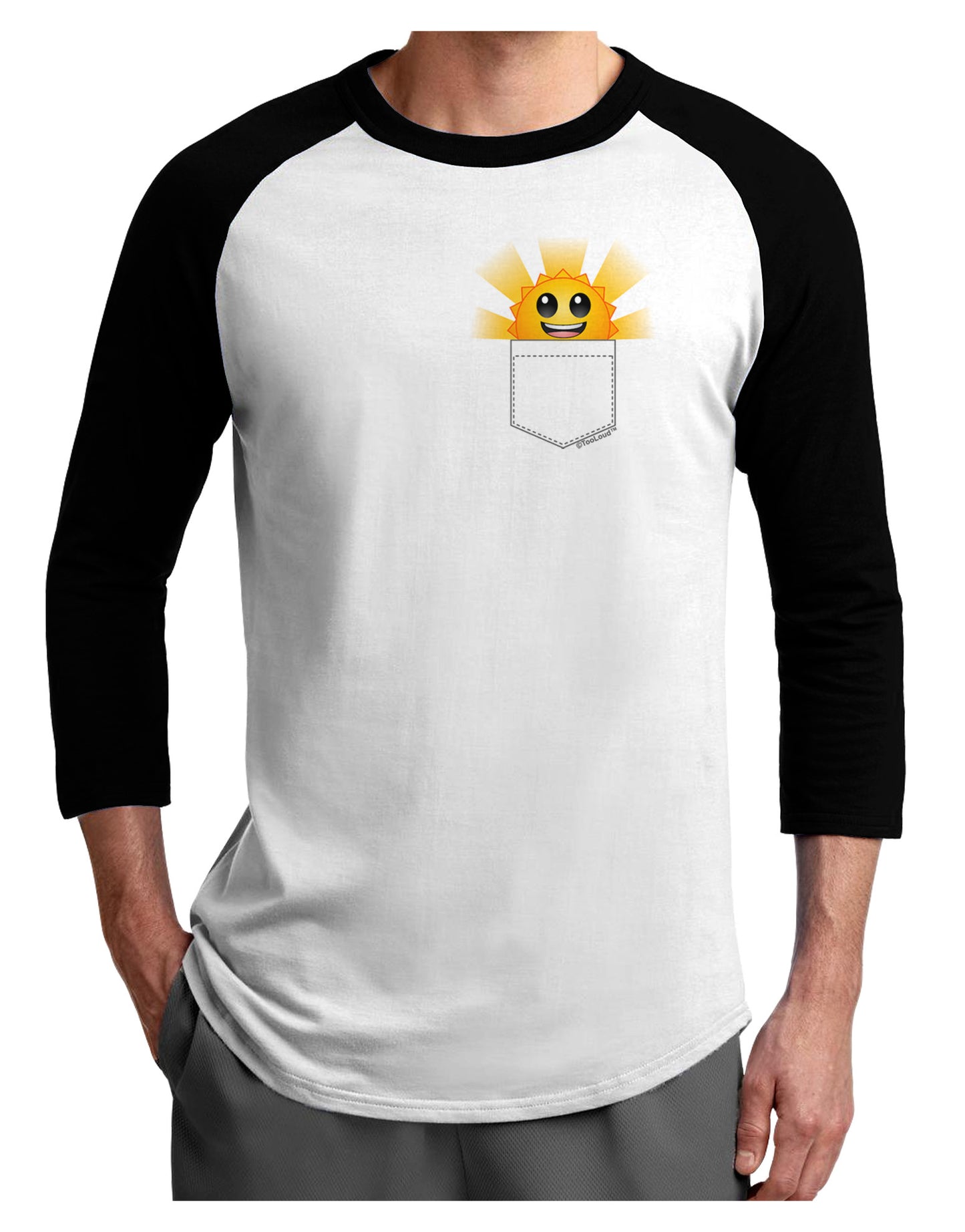 Sunshine In My Pocket Adult Raglan Shirt-Raglan Shirt-TooLoud-White-Black-X-Small-Davson Sales
