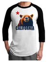 California Republic Design - Grizzly Bear and Star Adult Raglan Shirt by TooLoud-TooLoud-White-Black-X-Small-Davson Sales