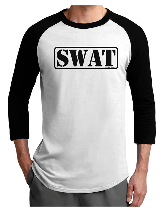 SWAT Team Logo - Text #2 Adult Raglan Shirt by TooLoud-TooLoud-White-Black-X-Small-Davson Sales