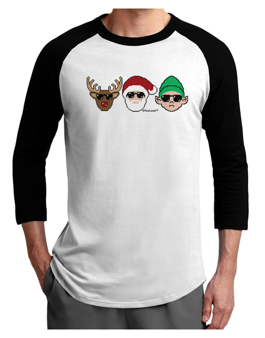 The X-mas Squad Adult Raglan Shirt-TooLoud-White-Black-X-Small-Davson Sales