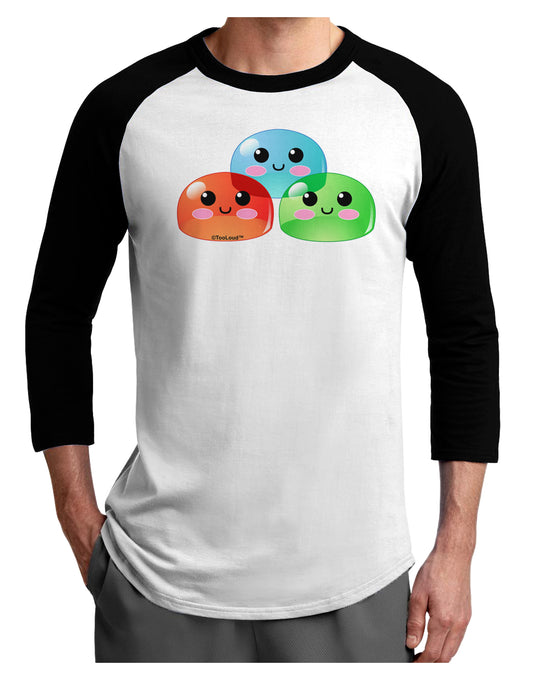 Cute RPG Slime - Trio Adult Raglan Shirt by TooLoud-TooLoud-White-Black-X-Small-Davson Sales