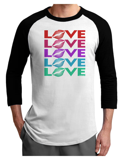 Colorful Love Kisses Adult Raglan Shirt