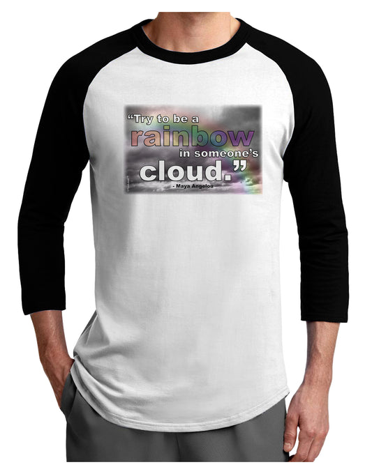 Rainbow in Cloud M Angelou Adult Raglan Shirt by TooLoud-TooLoud-White-Black-X-Small-Davson Sales