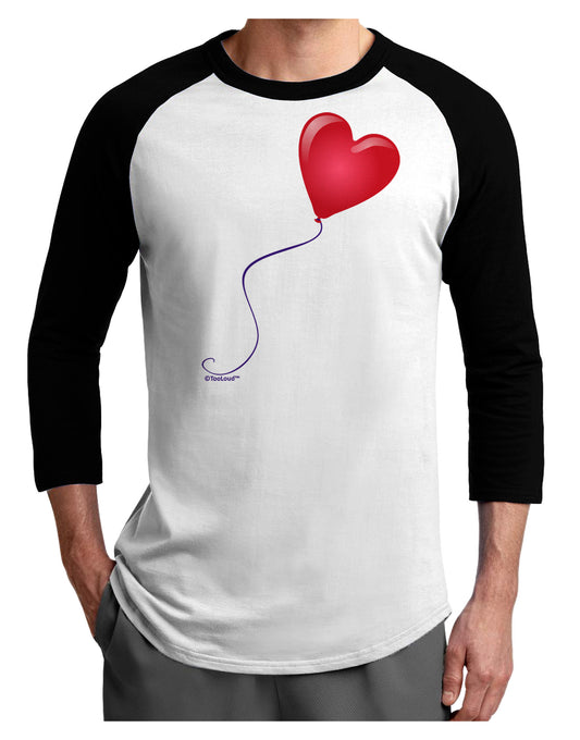 Cute Red Heart Balloon Adult Raglan Shirt-Raglan Shirt-TooLoud-White-Black-X-Small-Davson Sales
