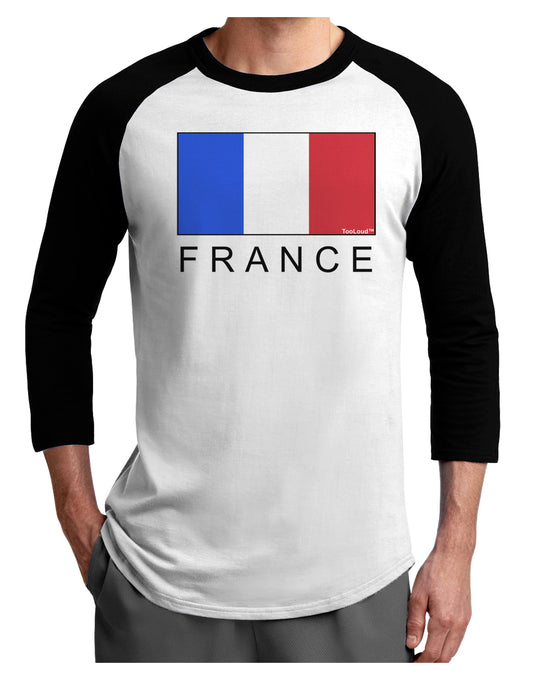 French Flag - France Text Adult Raglan Shirt by TooLoud-TooLoud-White-Black-X-Small-Davson Sales