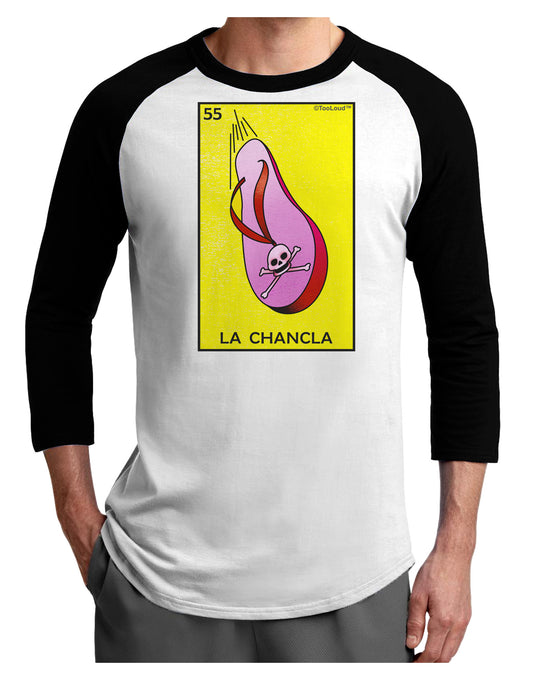 La Chancla Loteria Solid Adult Raglan Shirt by-Raglan Shirt-TooLoud-White-Black-X-Small-Davson Sales