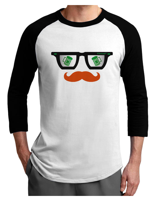 St. Patrick's Day Beer Glasses Design Adult Raglan Shirt by TooLoud-Raglan Shirt-TooLoud-White-Black-X-Small-Davson Sales