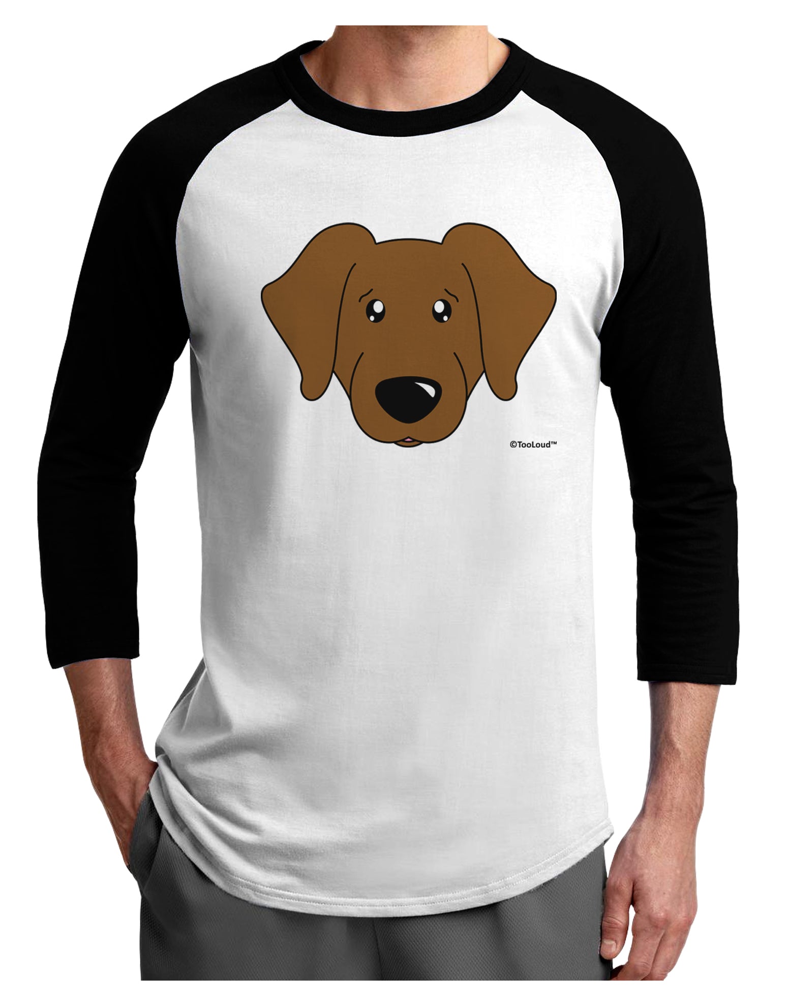 Cute Chocolate Labrador Retriever Dog Adult Raglan Shirt by TooLoud-TooLoud-White-Black-X-Small-Davson Sales