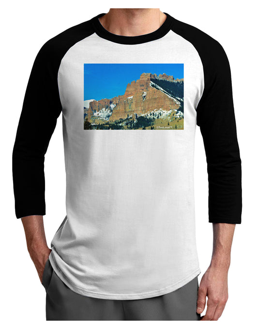 Colorado Snowy Mountains Adult Raglan Shirt-Raglan Shirt-TooLoud-White-Black-X-Small-Davson Sales