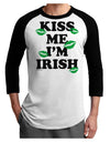 Kiss Me I'm Irish - Green Kisses Adult Raglan Shirt by TooLoud-Raglan Shirt-TooLoud-White-Black-X-Small-Davson Sales