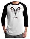 Aries Symbol Adult Raglan Shirt-TooLoud-White-Black-X-Small-Davson Sales