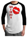 Such a Fun Age Kiss Lips Adult Raglan Shirt-Mens T-Shirt-TooLoud-White-Black-X-Small-Davson Sales