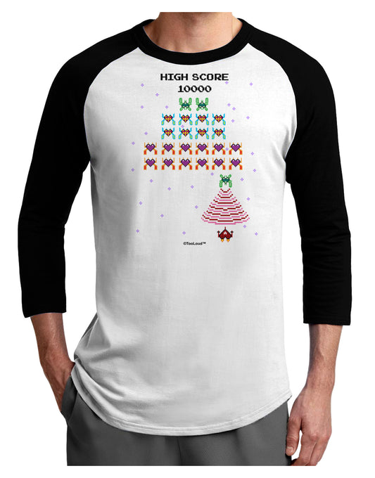 Retro Heart Fighter Adult Raglan Shirt-TooLoud-White-Black-X-Small-Davson Sales