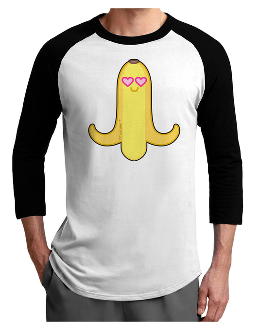 Infatuated Banana - Heart Eyes Adult Raglan Shirt by TooLoud-TooLoud-White-Black-X-Small-Davson Sales