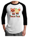 Cute Taco Fox Text Adult Raglan Shirt-TooLoud-White-Black-X-Small-Davson Sales