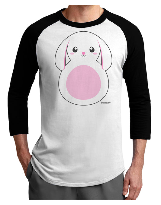 Cute Bunny with Floppy Ears - Pink Adult Raglan Shirt by TooLoud-TooLoud-White-Black-X-Small-Davson Sales