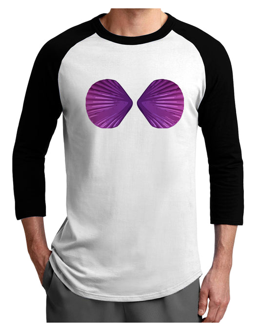 Mermaid Shell Bra Purple Adult Raglan Shirt by TooLoud-TooLoud-White-Black-X-Small-Davson Sales