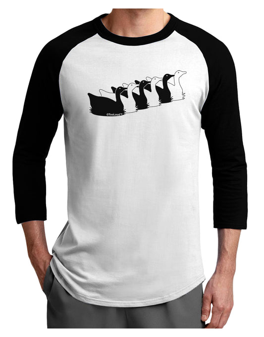 Six Geese A laying Adult Raglan Shirt-TooLoud-White-Black-X-Small-Davson Sales