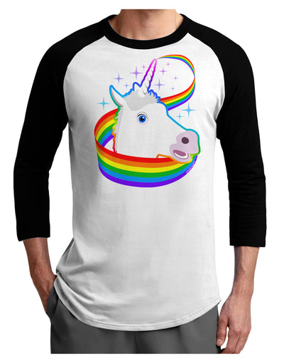 Magical Horn Rainbow Unicorn Adult Raglan Shirt-Raglan Shirt-TooLoud-White-Black-X-Small-Davson Sales