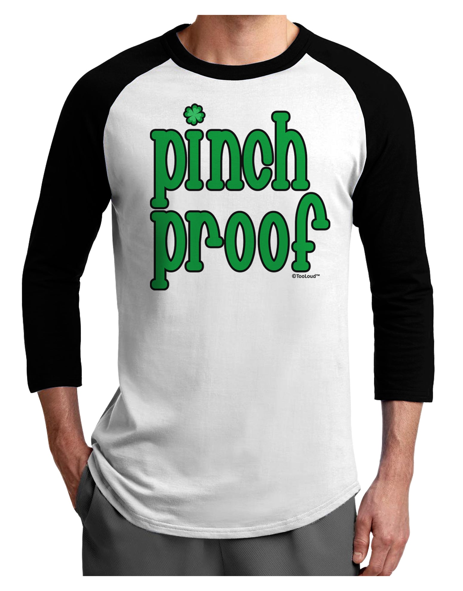 Pinch Proof - St. Patrick's Day Adult Raglan Shirt by TooLoud-Raglan Shirt-TooLoud-White-Black-X-Small-Davson Sales
