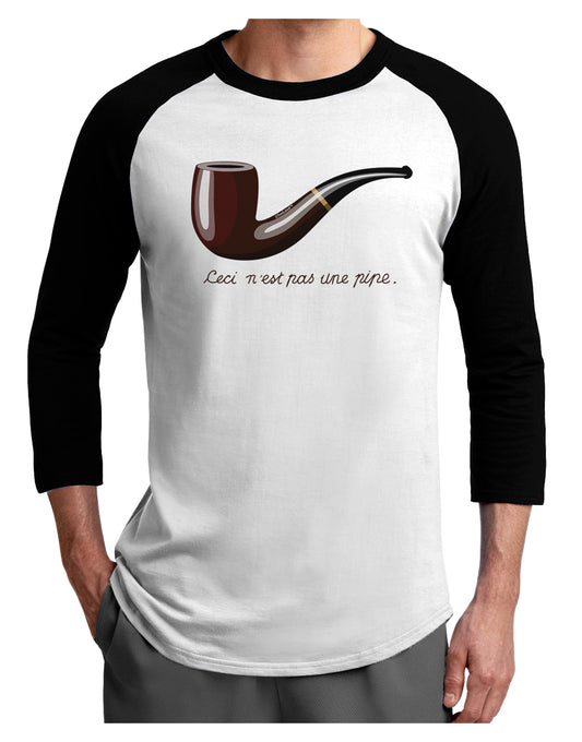 Ceci n'est pas une pipe Adult Raglan Shirt-Raglan Shirt-TooLoud-White-Black-X-Small-Davson Sales