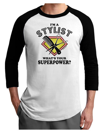 Stylist - Superpower Adult Raglan Shirt-TooLoud-White-Black-X-Small-Davson Sales