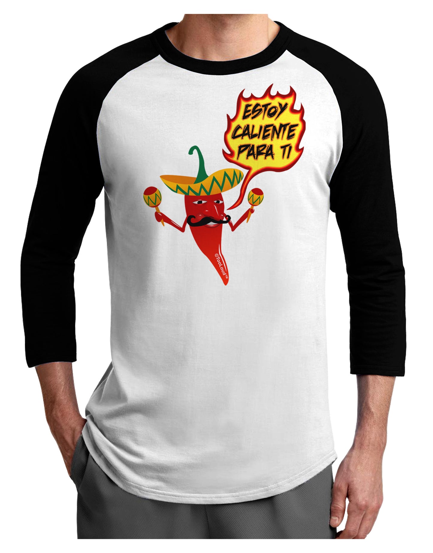 Estoy Caliente Para Ti Adult Raglan Shirt-Raglan Shirt-TooLoud-White-Black-X-Small-Davson Sales