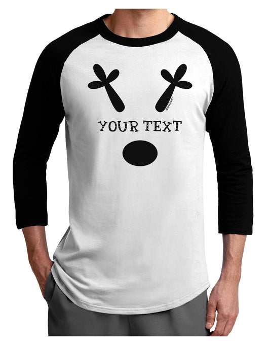 Personalized Matching Reindeer Family Design - Your Text Adult Raglan Shirt-TooLoud-White-Black-X-Small-Davson Sales