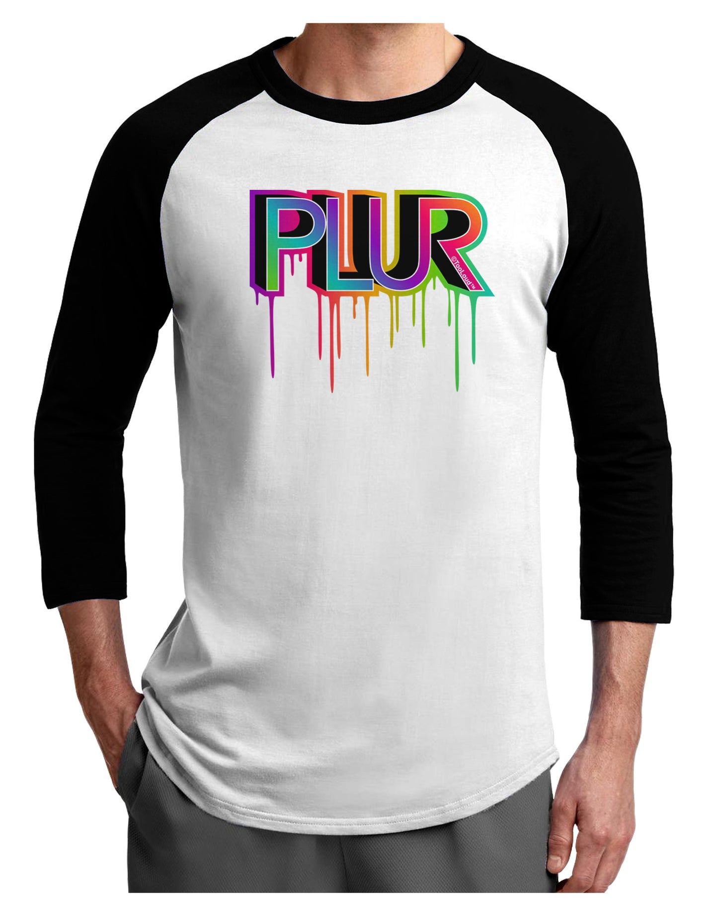 PLUR Paint Adult Raglan Shirt-Raglan Shirt-TooLoud-White-Black-X-Small-Davson Sales