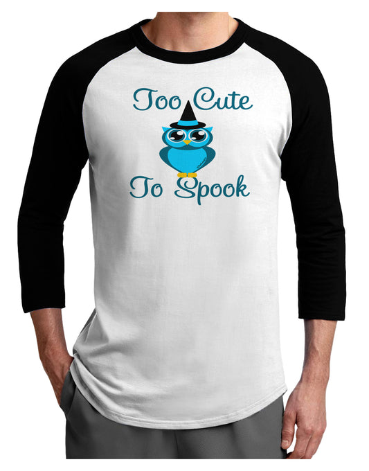 Owl Too Cute Blue Adult Raglan Shirt-Raglan Shirt-TooLoud-White-Black-X-Small-Davson Sales