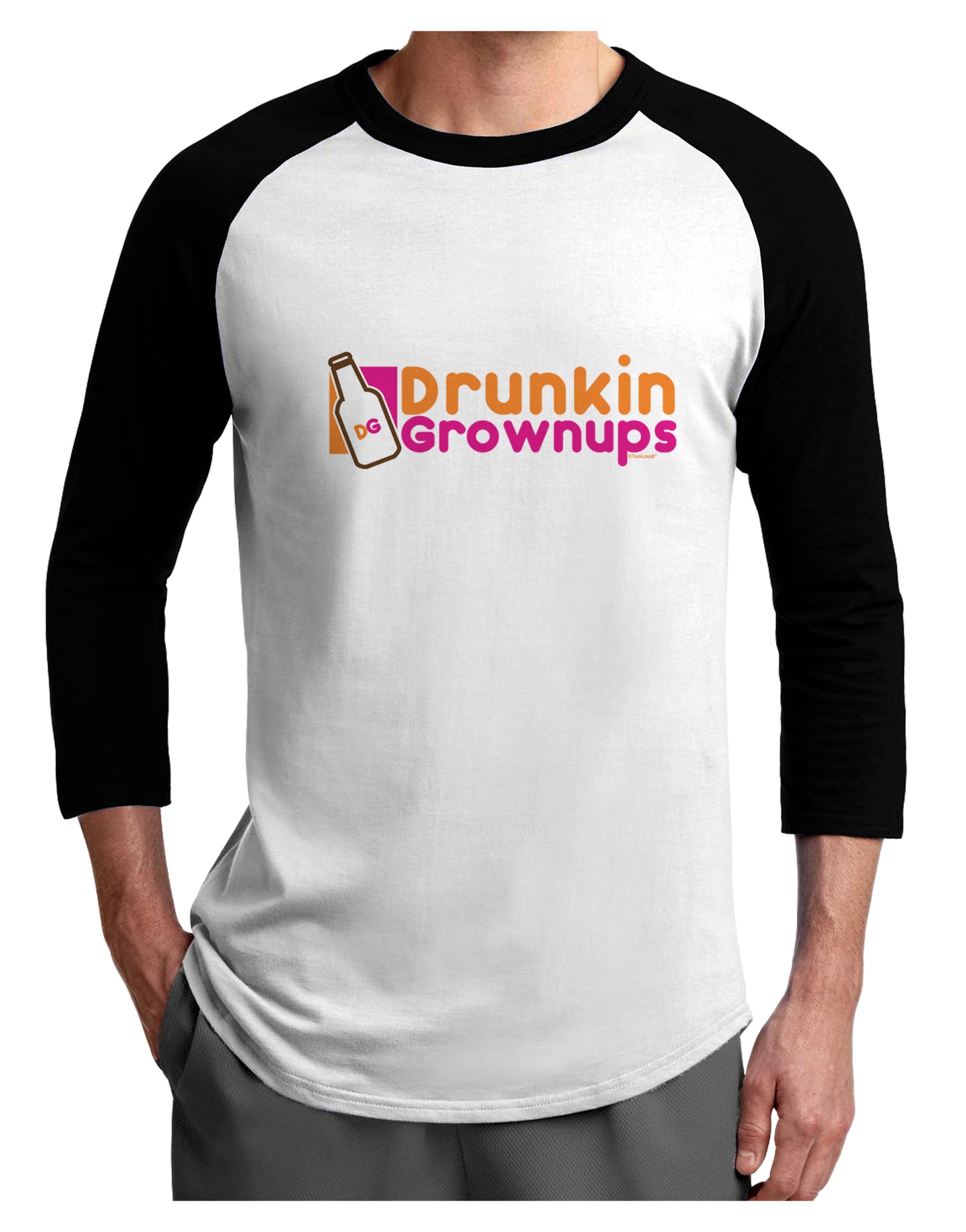 Drunken Grown ups Funny Drinking Adult Raglan Shirt by TooLoud-TooLoud-White-Black-X-Small-Davson Sales