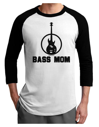 Bass Mom - Mother's Day Design Adult Raglan Shirt-TooLoud-White-Black-X-Small-Davson Sales