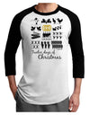 12 Days of Christmas Text Color Adult Raglan Shirt-TooLoud-White-Black-X-Small-Davson Sales