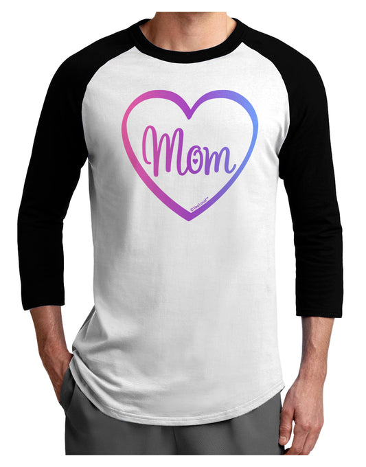 Mom Heart Design - Gradient Colors Adult Raglan Shirt by TooLoud-TooLoud-White-Black-X-Small-Davson Sales