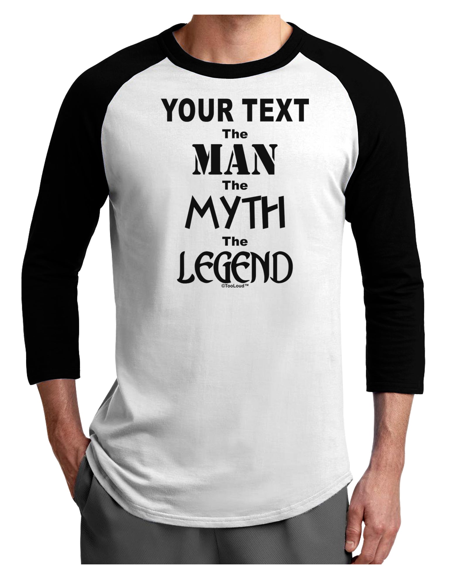 Personalized The Man The Myth The Legend Adult Raglan Shirt by TooLoud-TooLoud-White-Black-X-Small-Davson Sales