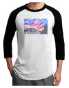 CO Rainbow Sunset Watercolor Text Adult Raglan Shirt-Raglan Shirt-TooLoud-White-Black-X-Small-Davson Sales