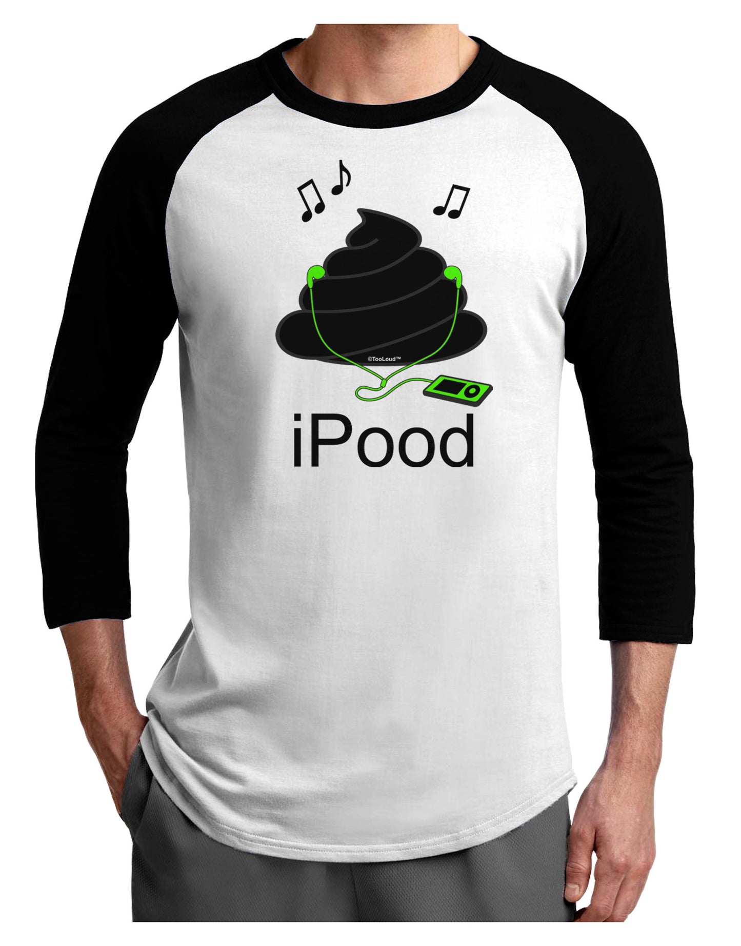 iPood Adult Raglan Shirt-Raglan Shirt-TooLoud-White-Black-X-Small-Davson Sales