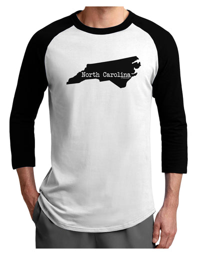 North Carolina - United States Shape Adult Raglan Shirt by TooLoud-TooLoud-White-Black-X-Small-Davson Sales