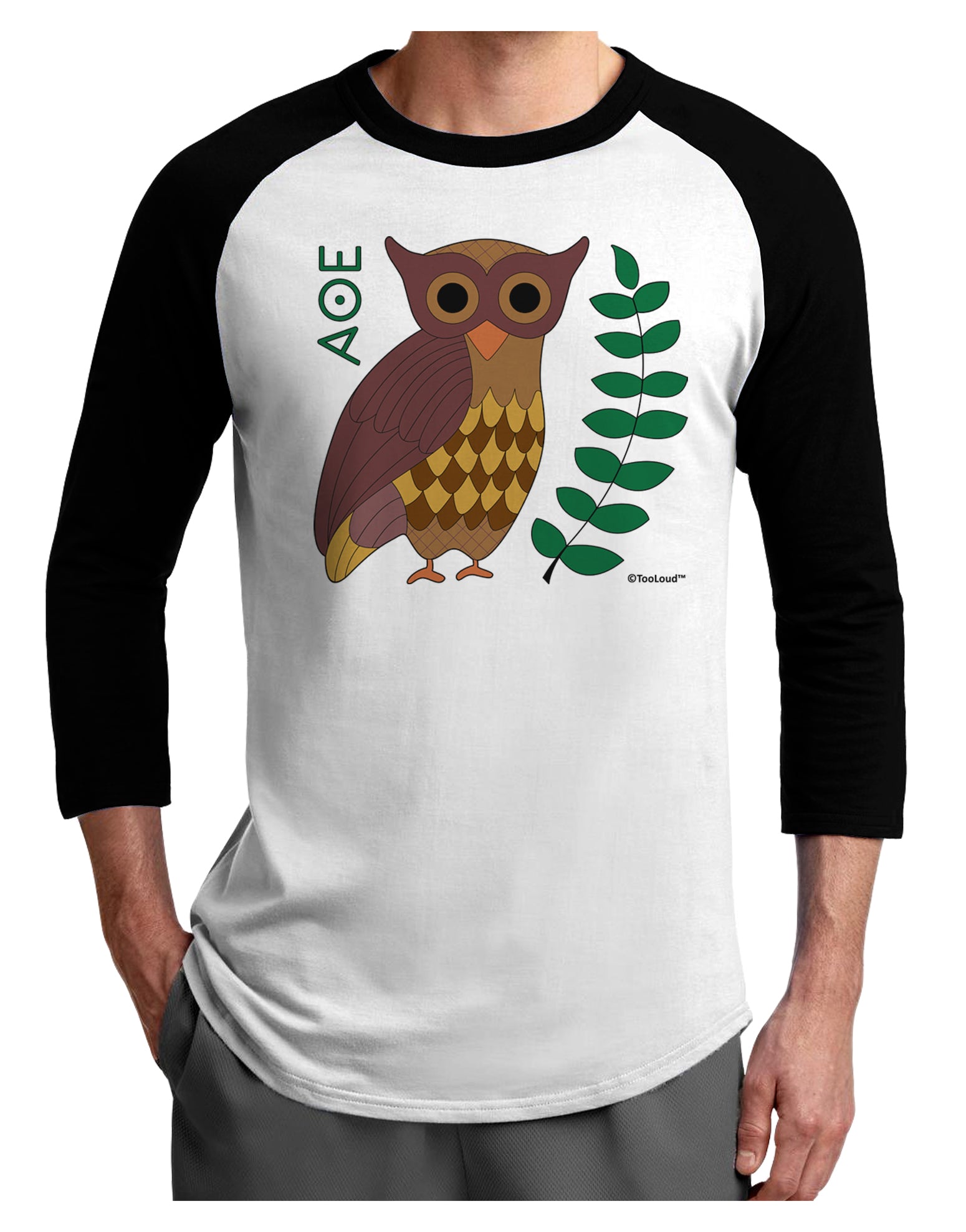 Owl of Athena Adult Raglan Shirt by TooLoud-TooLoud-White-Black-X-Small-Davson Sales