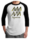 Aquarius Symbol Adult Raglan Shirt-TooLoud-White-Black-X-Small-Davson Sales