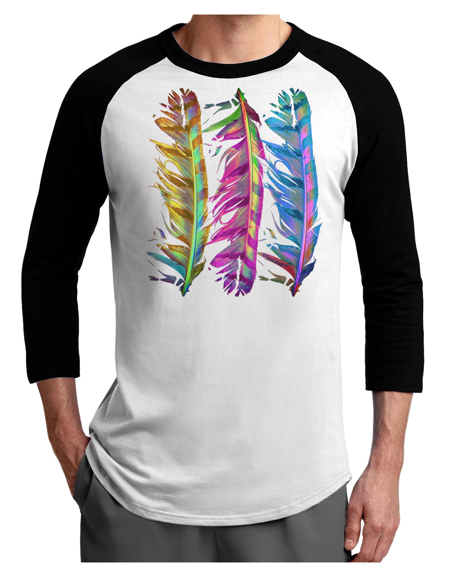 Magic Feathers Adult Raglan Shirt-Raglan Shirt-TooLoud-White-Black-X-Small-Davson Sales