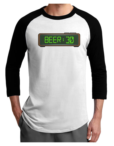 Beer 30 - Digital Clock Adult Raglan Shirt by TooLoud-Wall Clock-TooLoud-White-Black-X-Small-Davson Sales