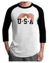 Bald Eagle USA Adult Raglan Shirt-TooLoud-White-Black-X-Small-Davson Sales