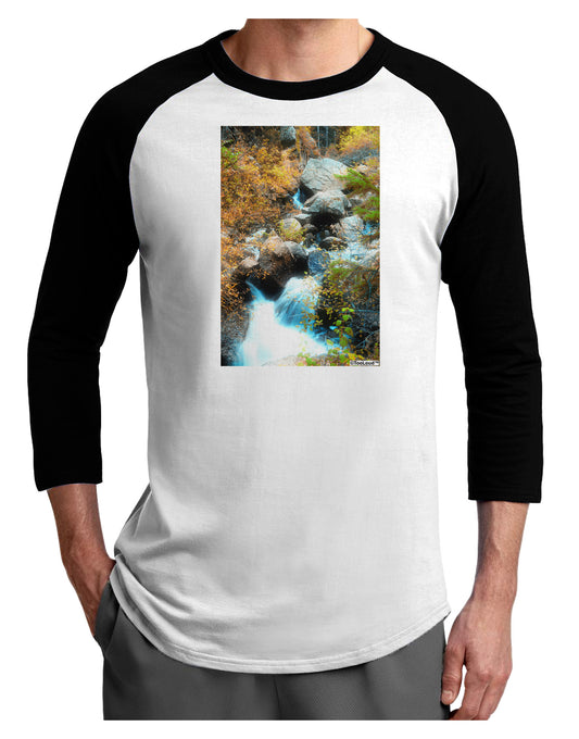 Rockies Waterfall Adult Raglan Shirt-Raglan Shirt-TooLoud-White-Black-X-Small-Davson Sales