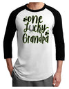 One Lucky Grandpa Shamrock Adult Raglan Shirt-Mens T-Shirt-TooLoud-White-Black-X-Small-Davson Sales