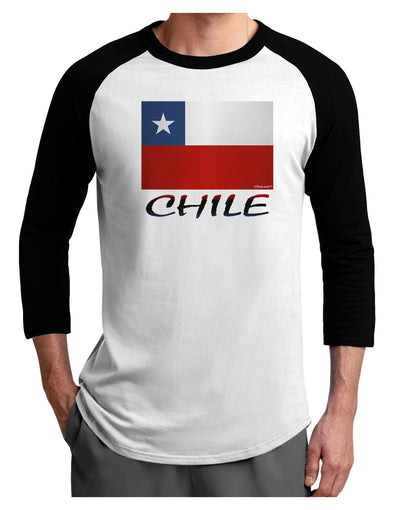 Chile Flag Adult Raglan Shirt-Raglan Shirt-TooLoud-White-Black-X-Small-Davson Sales