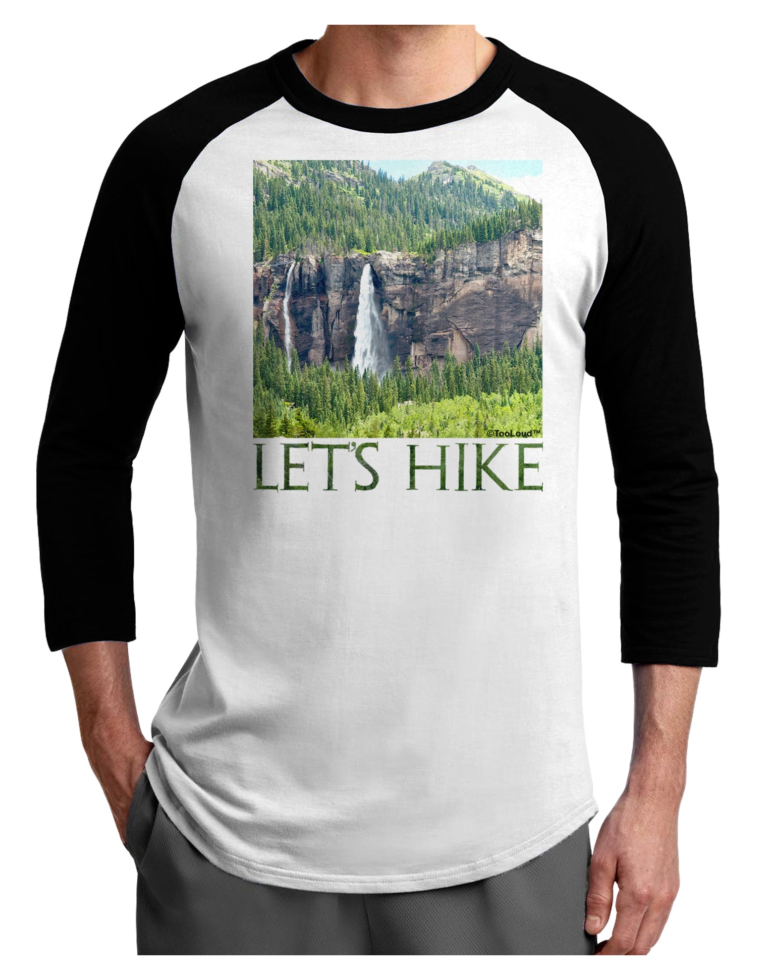 Beautiful Cliffs - Lets Hike Adult Raglan Shirt by-Raglan Shirt-TooLoud-White-Black-X-Small-Davson Sales